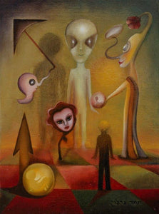 תמר גרצ'וק | Tamar Gerchuk, "bible stories and alien stories",  oil on canvas 40 by 30 cm