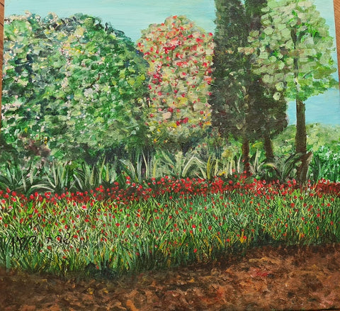 שרה ברין | Sarah Brin, Acrylic on canvas, 40 by 40 cm