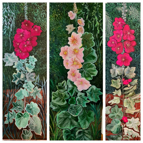 שרה ברין | Sarah Brin, Triptych, acrylic on canvas, 3 X 60 by 20 cm
