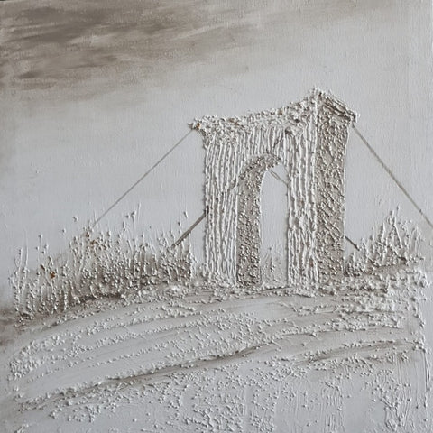 אולגה קוגן | Olga Cogan, Texture, acrylic paint with gold touches on canvas, 35 by 35 cm