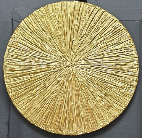 אולגה קוגן | Olga Cogan, Gold leaf, texture, on canvas, diameter 30 cm.
