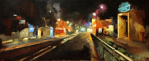 מוטי שובל | Motti Shoval, Oil on canvas, 50 by 120 cm