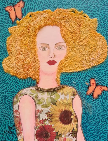 שרה ברין | Sarah Brin, Mixed media on canvas, 40 by 30 cm