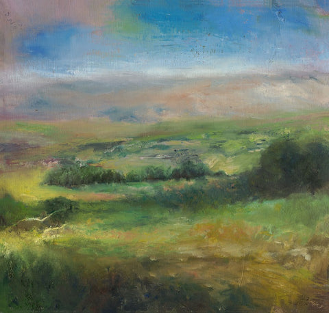 אילת פולק | Ayelet Polak, Earth and Sky, oil on canvas, 40 by 40 cm