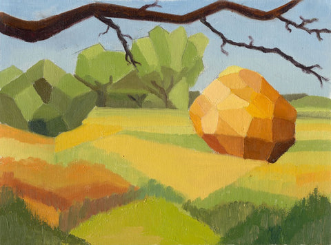 אלה שמעוני | Ella Shimoni, oil on unstretched canvas, 28 by 38 cm