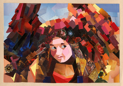 אלה שמעוני | Ella Shimoni, collage on thick paper, 35 by 50 cm
