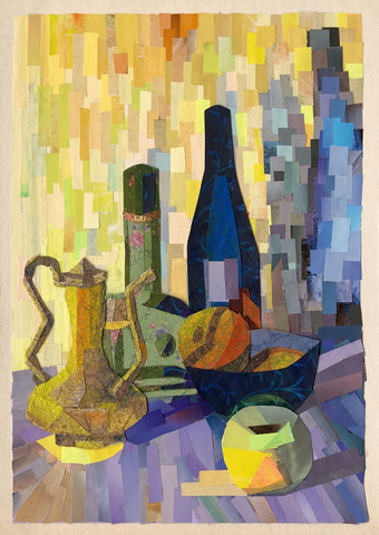 אלה שמעוני | Ella Shimoni, collage on thick paper, 50 by 35 cm