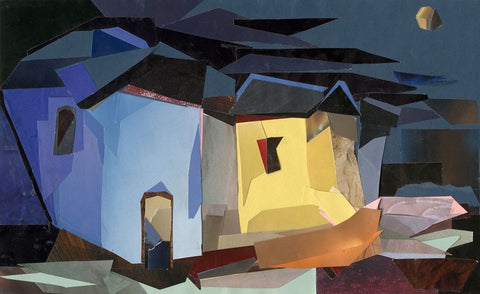 אלה שמעוני | Ella Shimoni, collage on thick paper, 19 by 30 cm