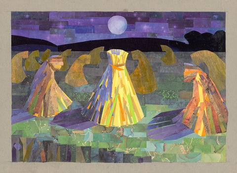 אלה שמעוני | Ella Shimoni, collage on thick paper, framed. 50 x 40 cm, (excluding frame)