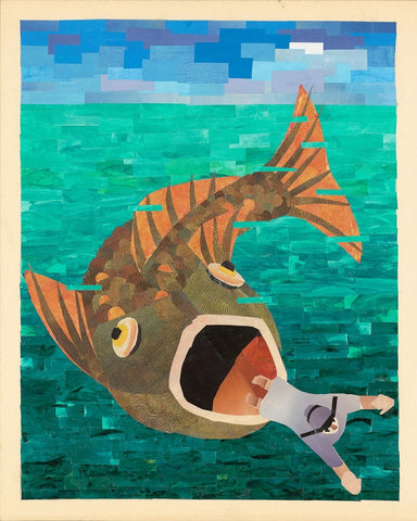 אלה שמעוני | Ella Shimoni, collage on thick paper, framed. 50 x 40 cm (excluding frame)