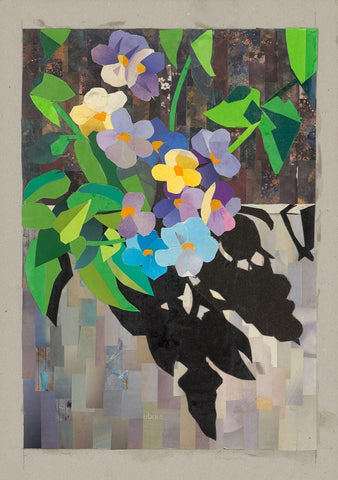 אלה שמעוני | Ella Shimoni, collage on thick paper, 42 by 30 cm